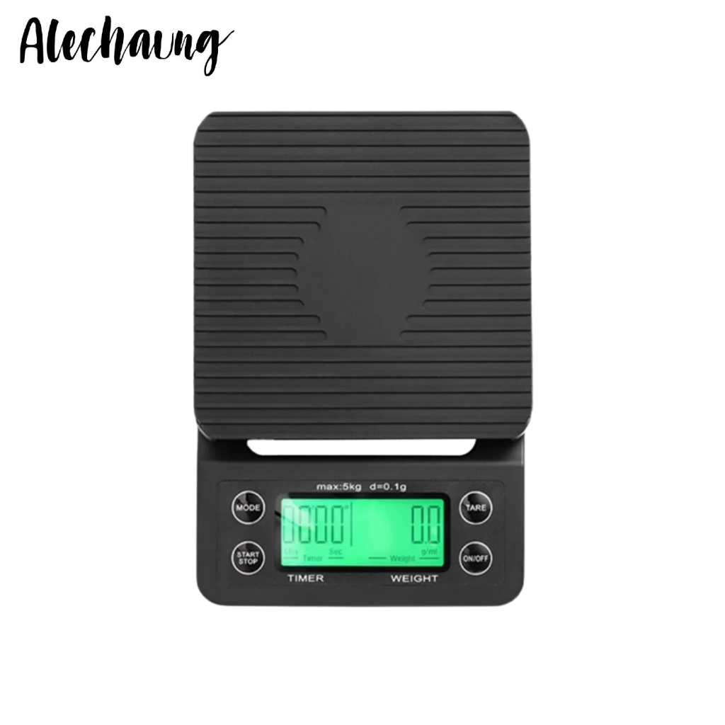เครื่องชั่งอาหาร เครื่องตวงส่วนผสม Coffee scale เครื่องชั่งในครัว 5kg จอ Led 4 หน่วยตวง Alechaung co