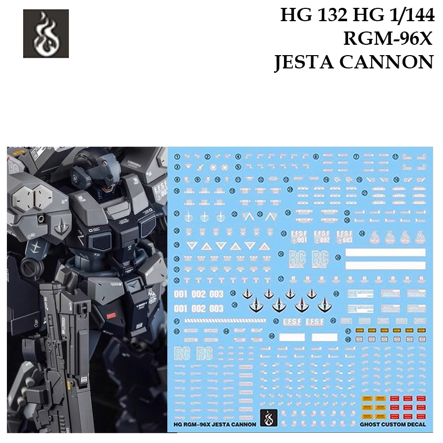 [COPY GHOST]  HG132 HG 1/144 RGM 96X JESTA CANNON GUNDAM WATER SLIDE DECAL