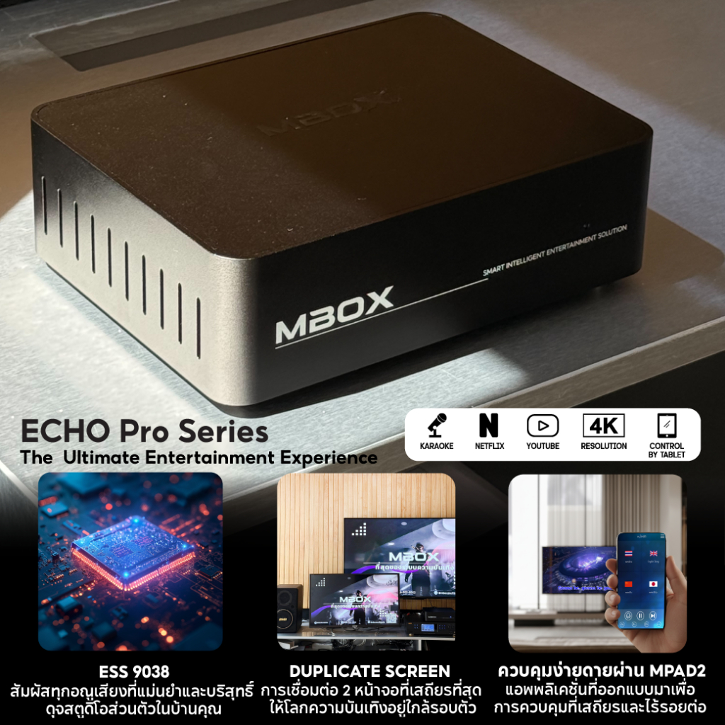 MBOX ECHO PRO 4 TB (2025) เล่นออฟไลน์ได้ ไม่ต้องมีเน็ต ระบบคาราโอเกะรุ่นใหม่ล่าสุด