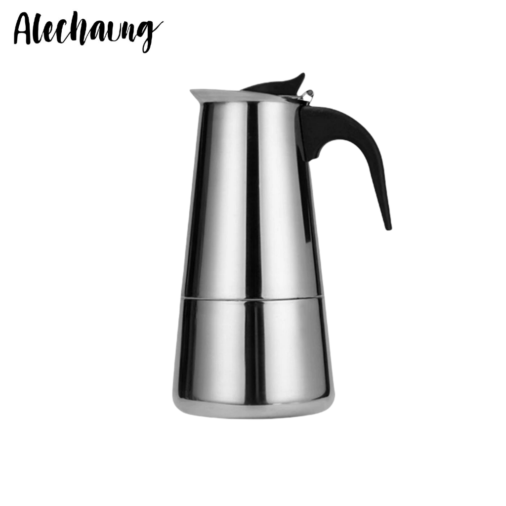 มอคค่าพอท หม้อต้มกาแฟ coffee moka pot เครื่องชงกาแฟสดรุ่นสแตนเลส 300ml 450ml Alechaung coffee