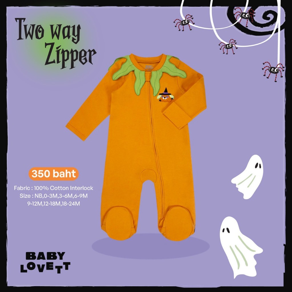 25 Halloween 2025 - Two-Way Zipper ชุดนอนคลุมเท้า