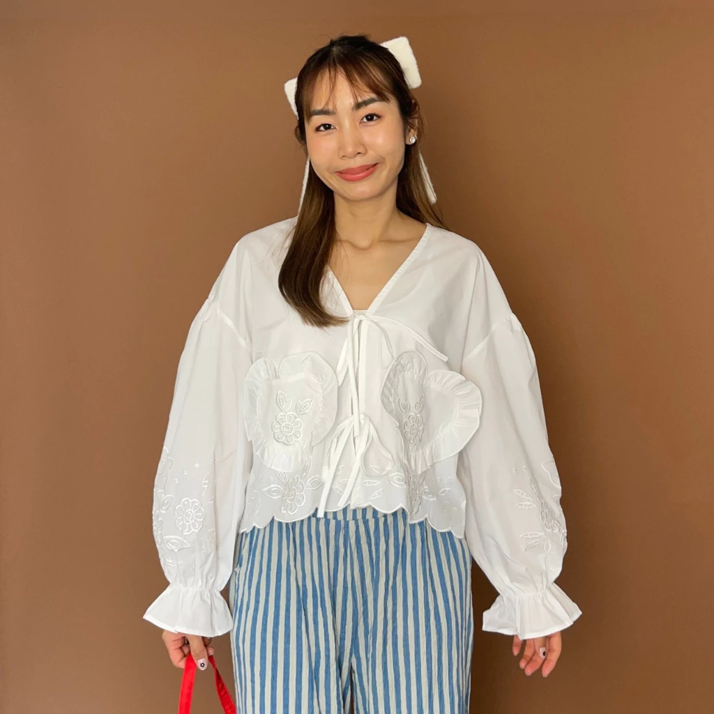 (S-2XL) CHAWY Cotton cute blouse C4604🌷✨ เสื้อเบลาส์ เสื้อคอตตอน