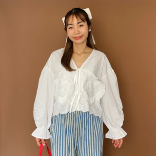 (S-2XL) CHAWY Cotton cute blouse C4604🌷✨ เสื้อเบลาส์ เสื้อคอตตอน