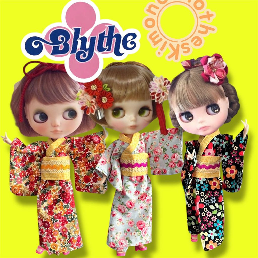 ชุดกีโมโน kimono cloth blythe doll น่ารักตัดเย็บเองราคาเบาๆ