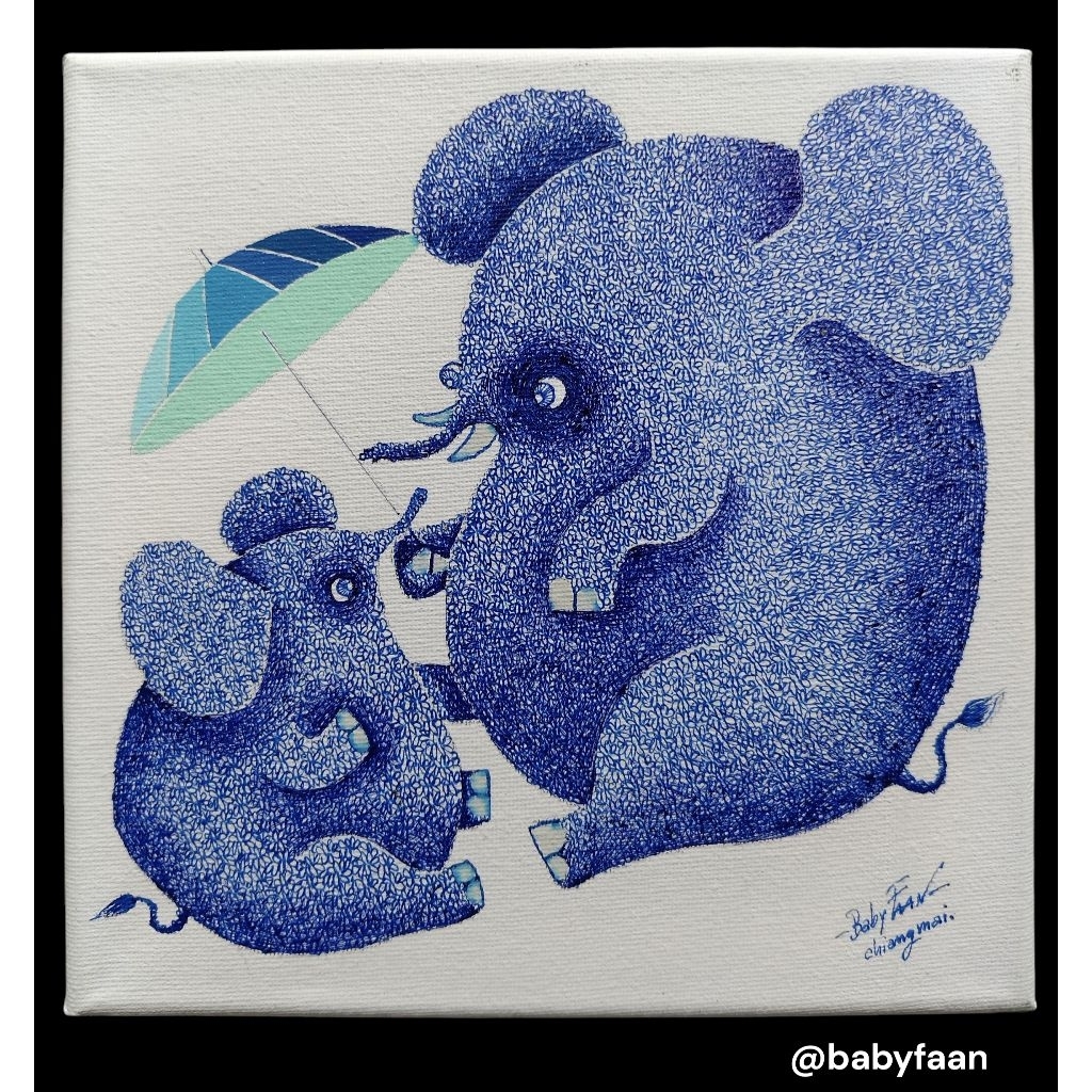 Elephant blue pen number 3