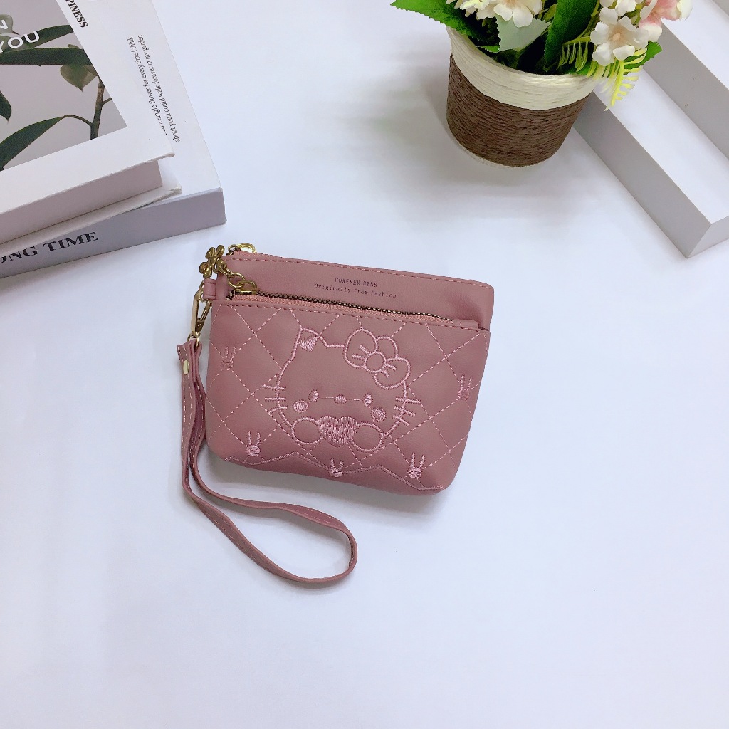 DQ84#BBสายคล้องมือเล็ก กระเป๋าสตางค์ผู้หญิงพร้อมสายคลองมือมี3ซิปกระเป๋ายาว5.5นิ้ว - รูปที่ 4