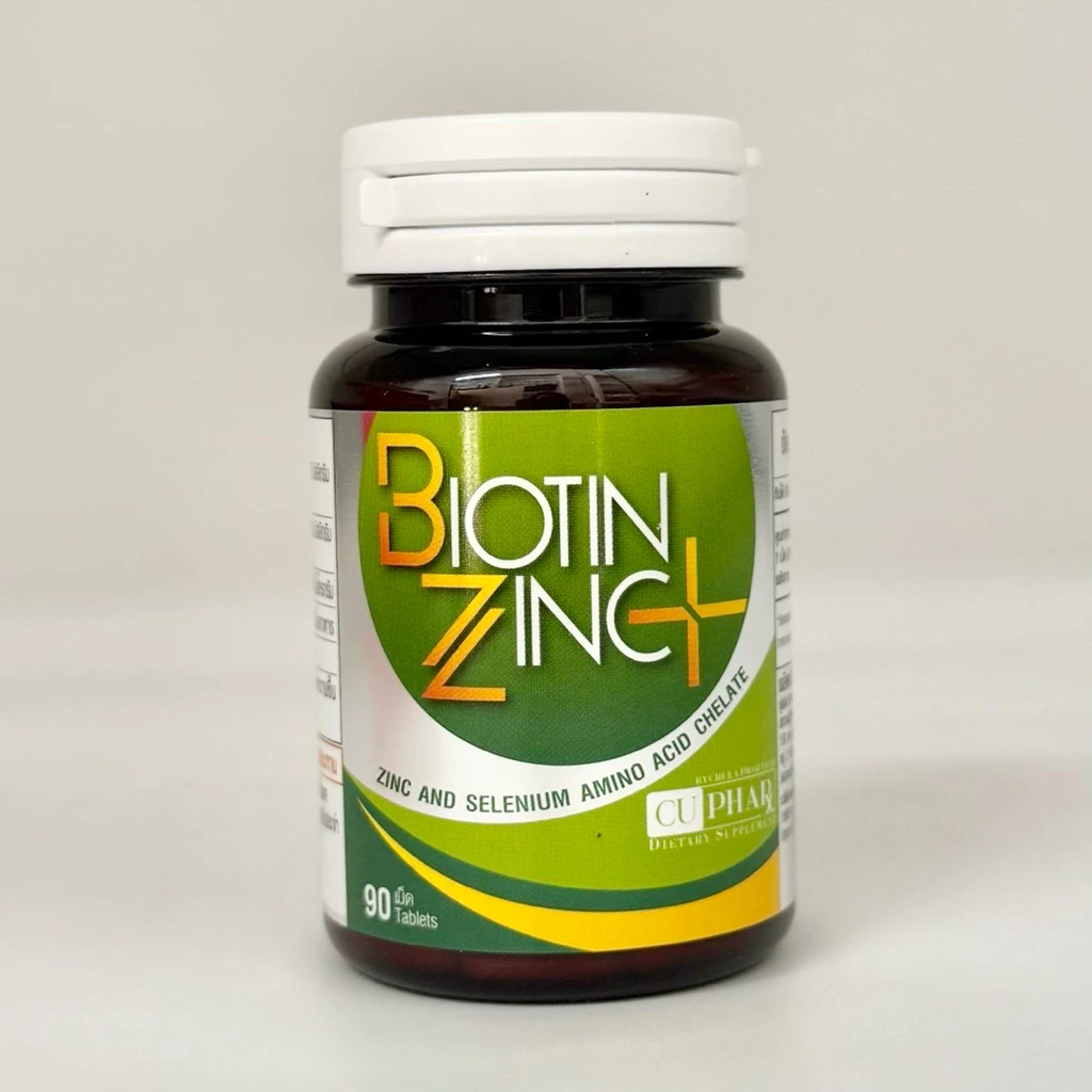 สูตรใหม่ Biotin Zinc Plus เภสัชจุฬา เพิ่ม Selenium 90เม็ด/1ขวด มีใบรับรองจากบริษัท เอเชี่ยน ฟาร์มาซูติคัล จำกัด