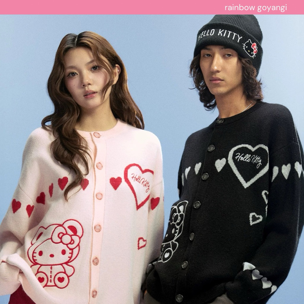 WHOOSIS Hello Kitty Love Bear Cardigan 🐈‍⬛🧸🎀