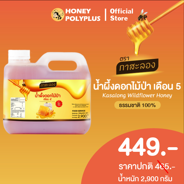 Kasalong Wildflower Honey 2.9 kg น้ำผึ้งกาสะลอง น้ำผึ้งดอกไม้ป่า 2.9 กิโลกรัม (1 แกลลอน)