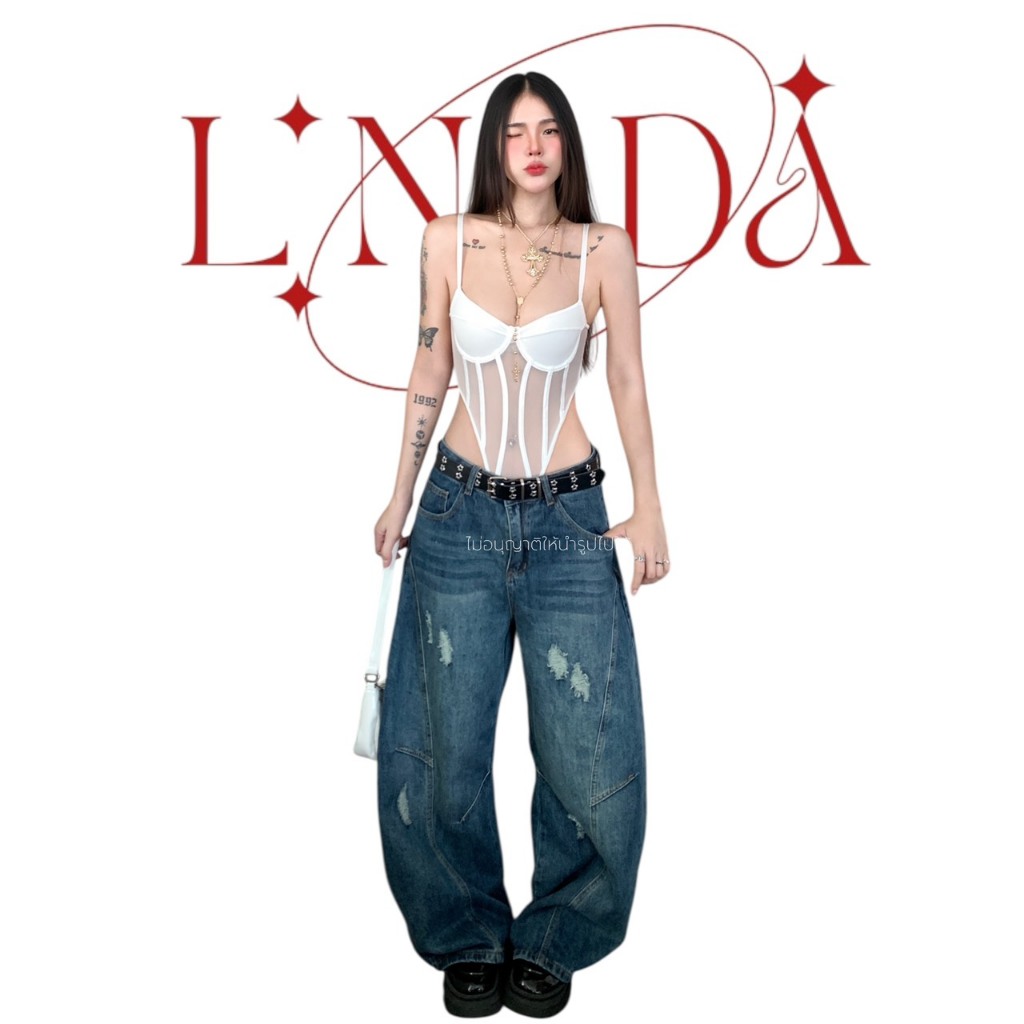 L'NADA【พร้อมส่ง】บอดี้สูทสายเดี่ยวซีทรู แมทได้กับทุกชุด มี4สี #6001 รูปที่ 2