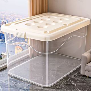 Leerhome กล่องเก็บของ กล่องเก็บของพลาสติก กล่องใส่เสื้อผ้า ม…