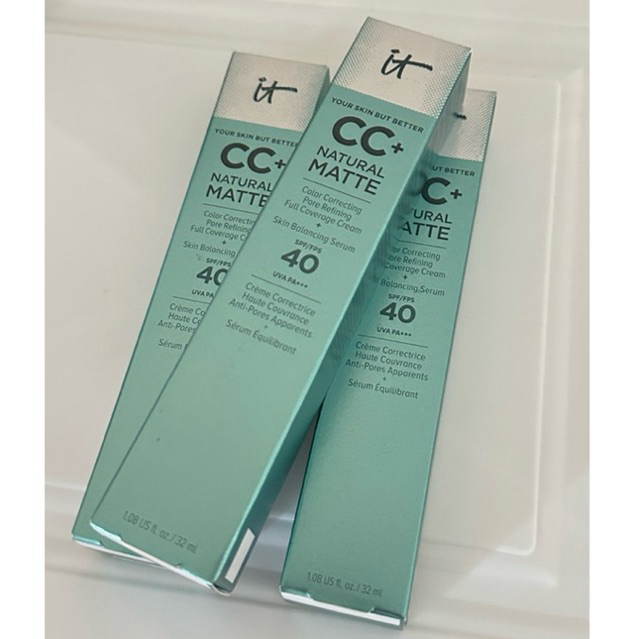 it cosmetic CC+ NATURAL MATTE Color Full Coverage Cream Skin Balancing Serum SPF/FPS 40 UVA PA+++ 35