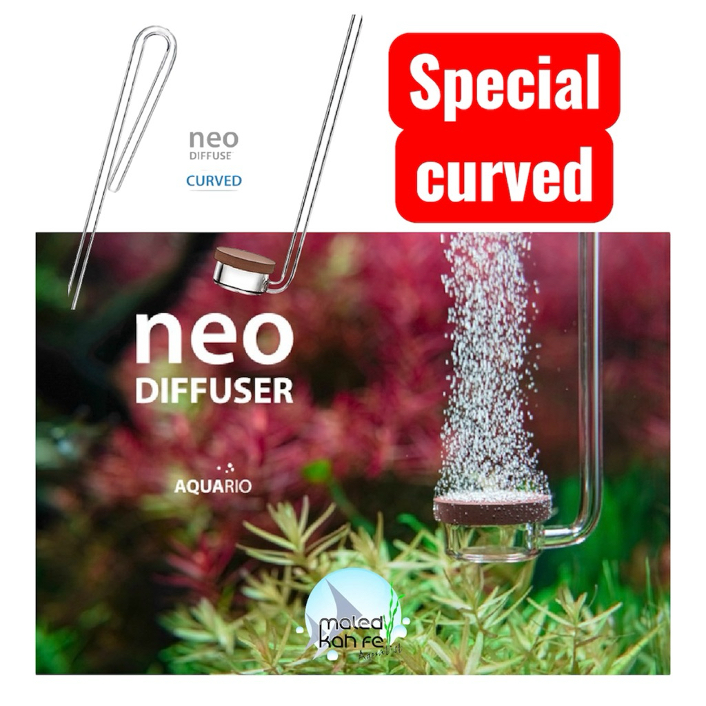 หัวดิฟ O2 CO2 ของ Aquario neo special curved แบบใหม่ แท่งยาวล็อคแขวนขอบตู้ได้เลย neo diffuser Air Ca