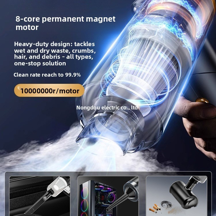 Car vacuum cleaner, wireless, high-power, handheld, strong suction power, small household vacuum cle