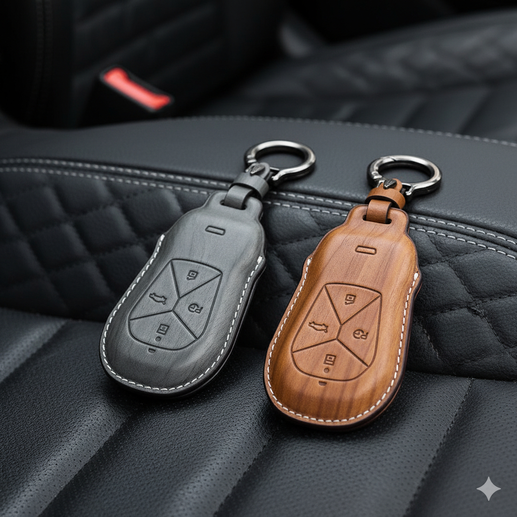 ซองหนัง ลายไม้ เคสกุญแจ ปลอกุญแจรถยนต์ ตรงรุ่น สำหรับ XPeng G6 XPeng 009