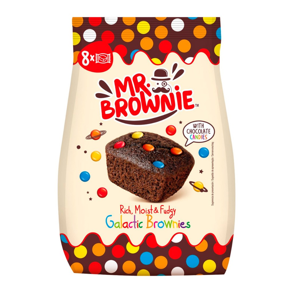 มิสเตอร์ บราวนี่ บราวนี่โรยหน้าเม็ดช็อกโกแลตนมเคลือบน้ำตาลสีต่างๆ 200 กรัม Mr.Brownie