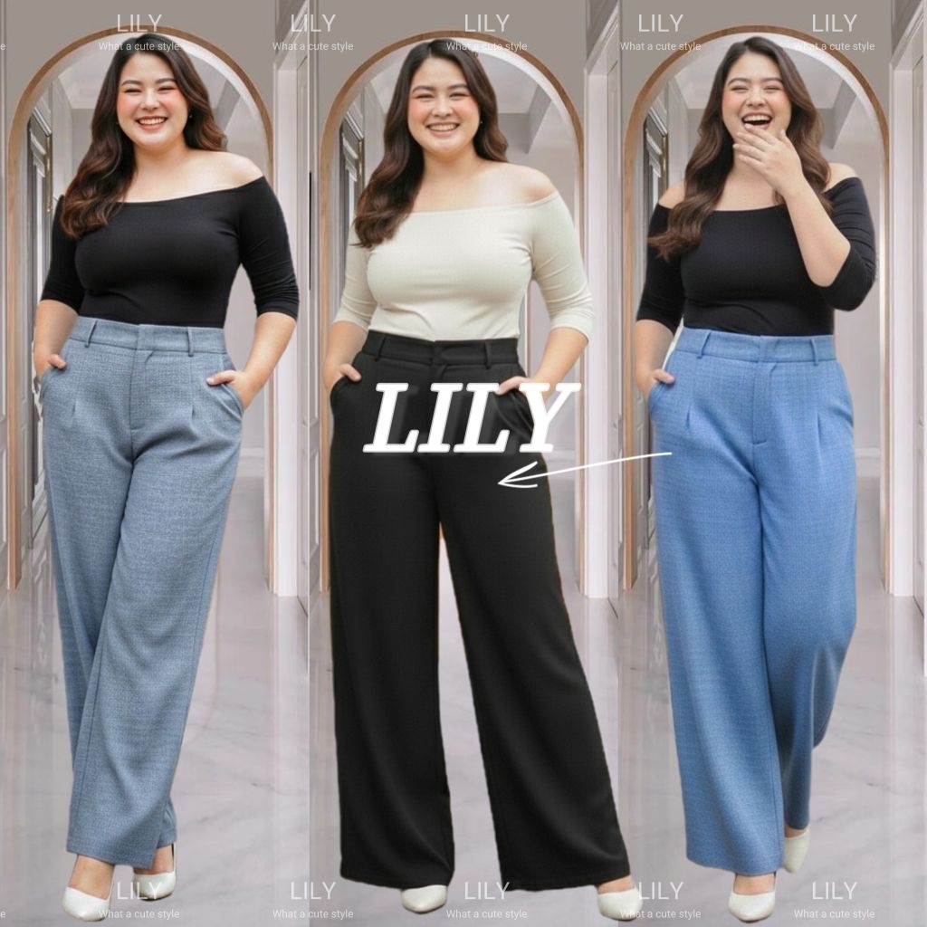 (ส่ง2-3วัน)[โปรพิเศษไลฟ์‼️] LILY⭐️กางเกงสาวอวบ เอว 30-43⭐️ ผ้าสโนว์ทวิต นิ่มพริ้ว ผ้าไม่ต้องรีด เอวสูง พรางหุ่น