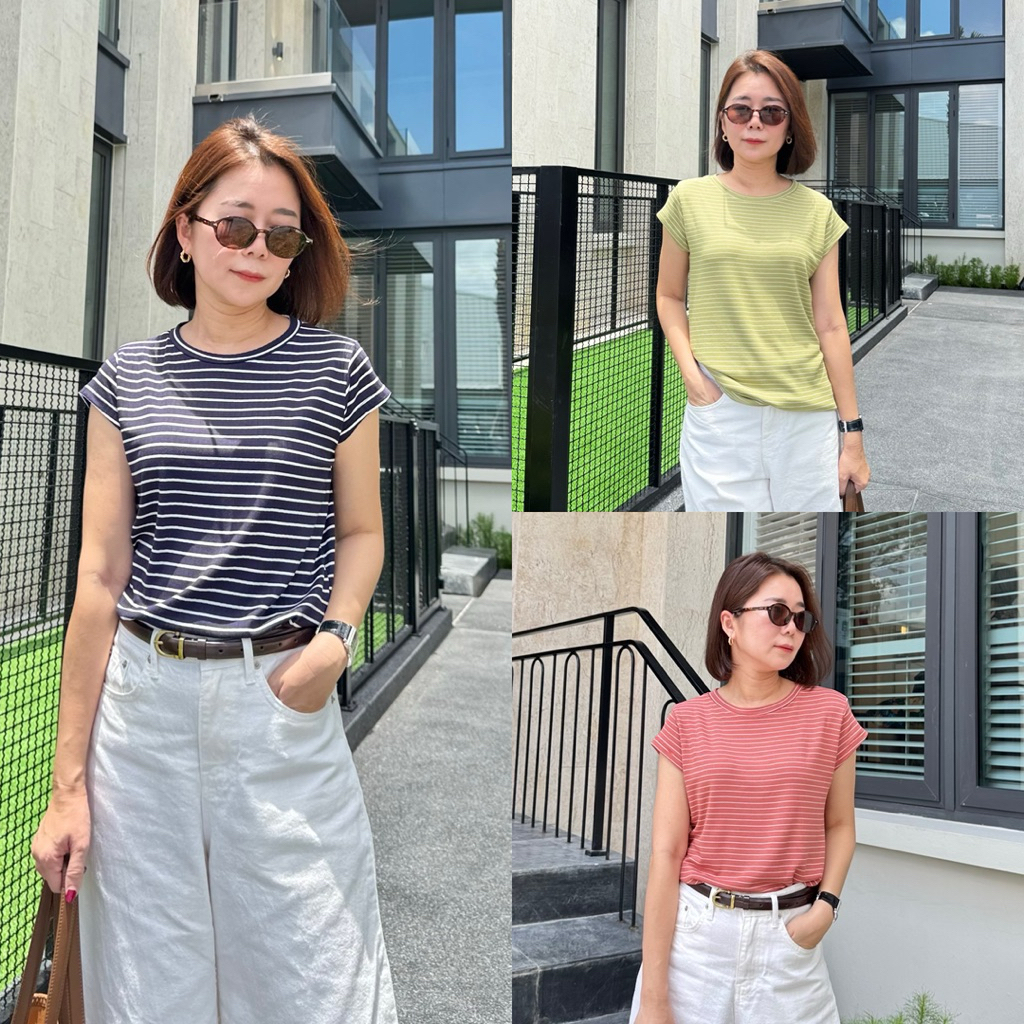 Prony top เสื้อแขนเกยลายริ้วสวยๆ