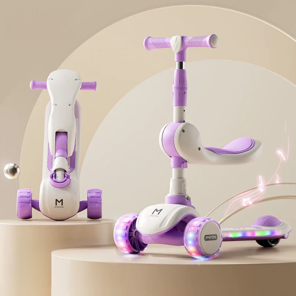 ⭐️Y&YToys Kids⭐  **CT   สกู๊ตเตอร์เด็ก 3in1 scooter ล้อมีไฟ ปรับความสูงได้3ระดับ รถเด็ก พบได้ มีเพลงไฟ