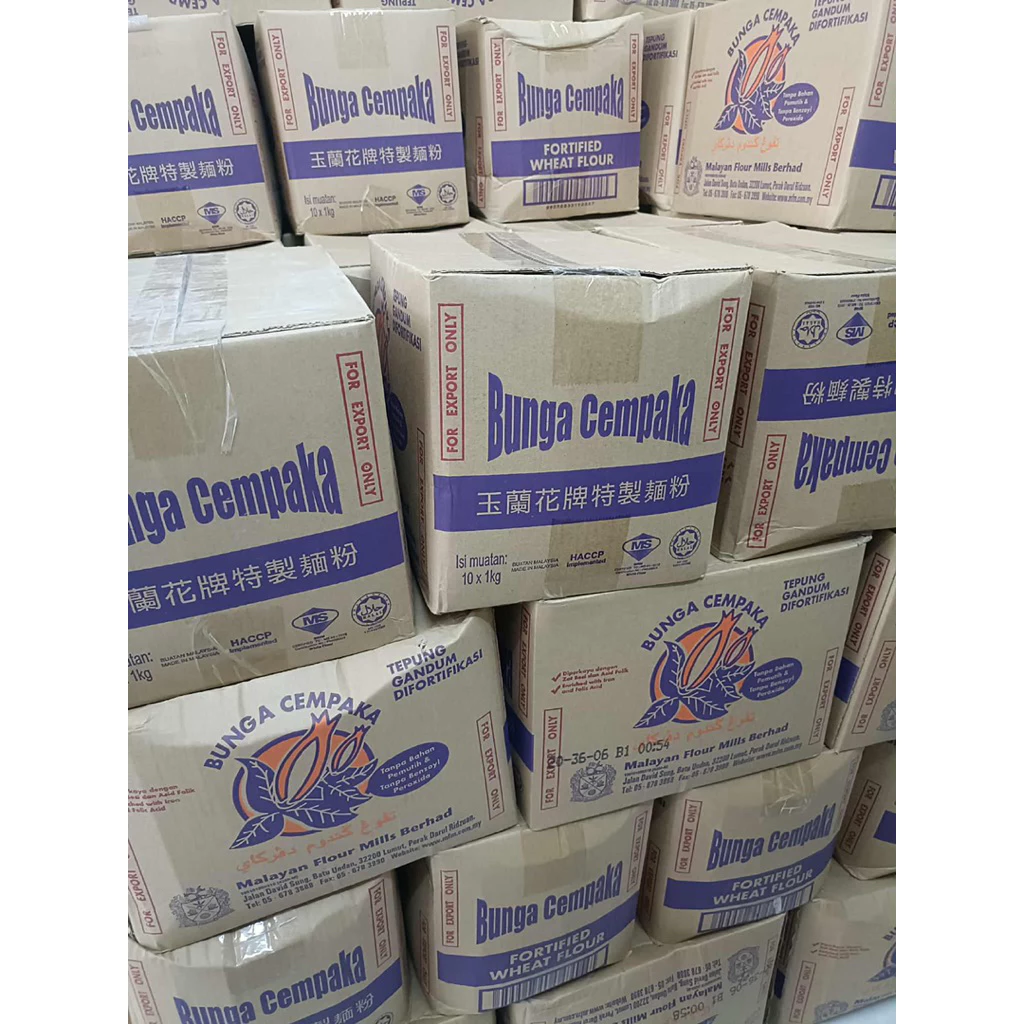 แป้งสาลี แป้งดอกจำปา ยกลัง 10 ถุง 10 kg+เเมส 10 ชิ้น