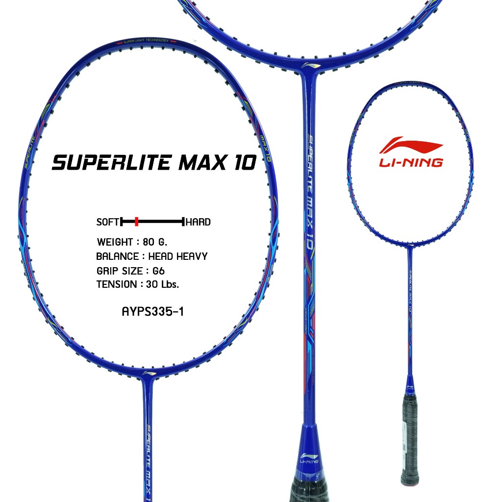 LI-NING G-Force Superlite Max 10 ไม้แบดมินตัน แถมซอง+กริปพันด้าม+เอ็น พร้อมขึ้นฟรี (เลือกได้ที่ ช้อปเพิ่มคุ้มกว่า)