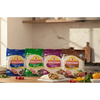 แผ่นแป้งเคบับmission wrapsแพคละ360กรัม มีให้เลือก4รสชาติ