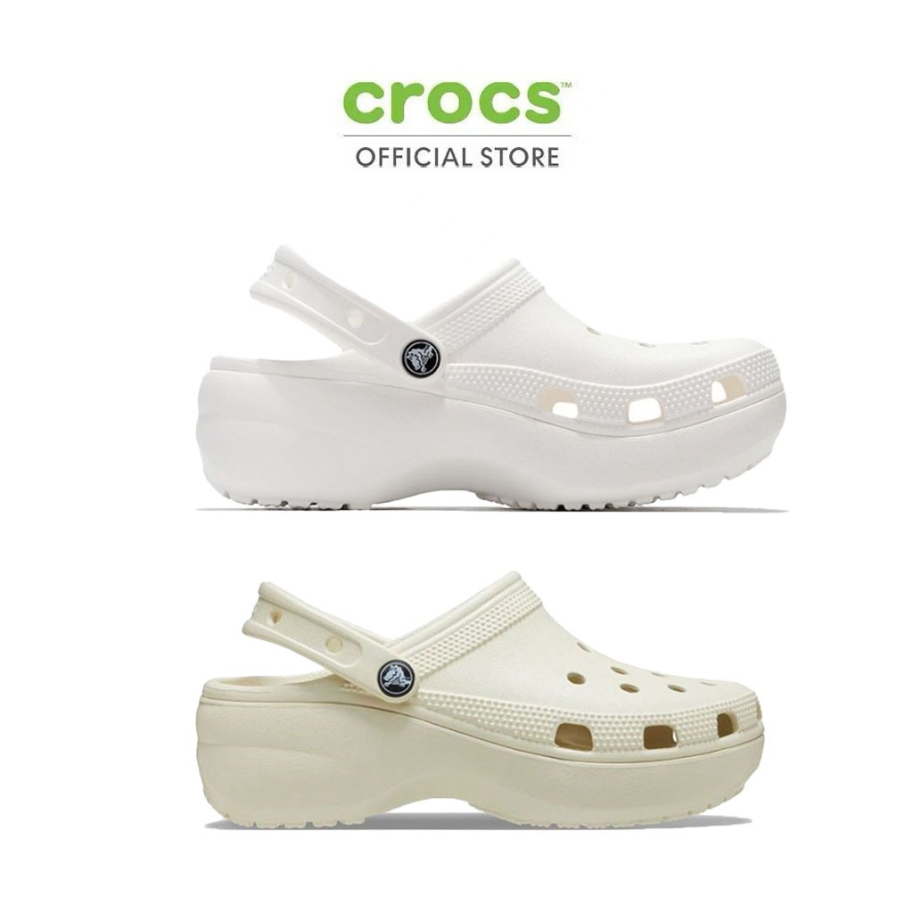 CROCS รองเท้าลำลองผู้หญิง CLASSIC PLATFORM CLOG รุ่น 2067502Y2 - BONE/WHITE