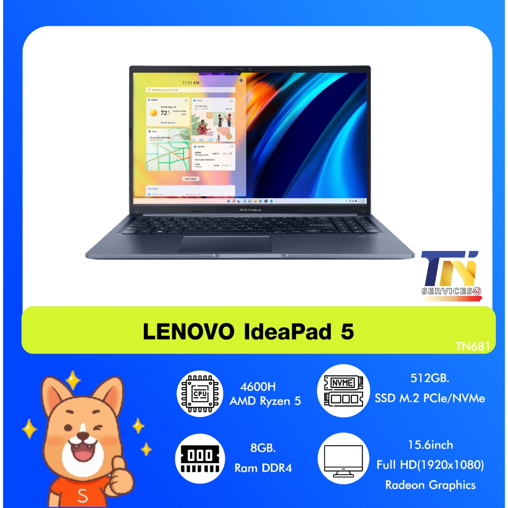 โน๊ตบุ๊คมือสอง ASUS VivoBook 15  AMD Ryzen 5 4600H Ram 8GB 512GB PCIe/NVMe M.2 SSD AMD Radeon Graphi