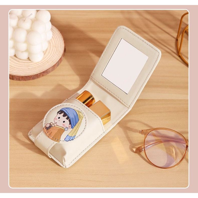 🌸พร้อมส่ง🌸👛กระเป๋าใส่ลิปสติกพร้อมกระจก พกพาสะดวก Lipstick Mirror Pouch 🍃ของขวัญ ของชำร่วยงานแต่ง ของขวัญงานปัจฉิม รูปที่ 2