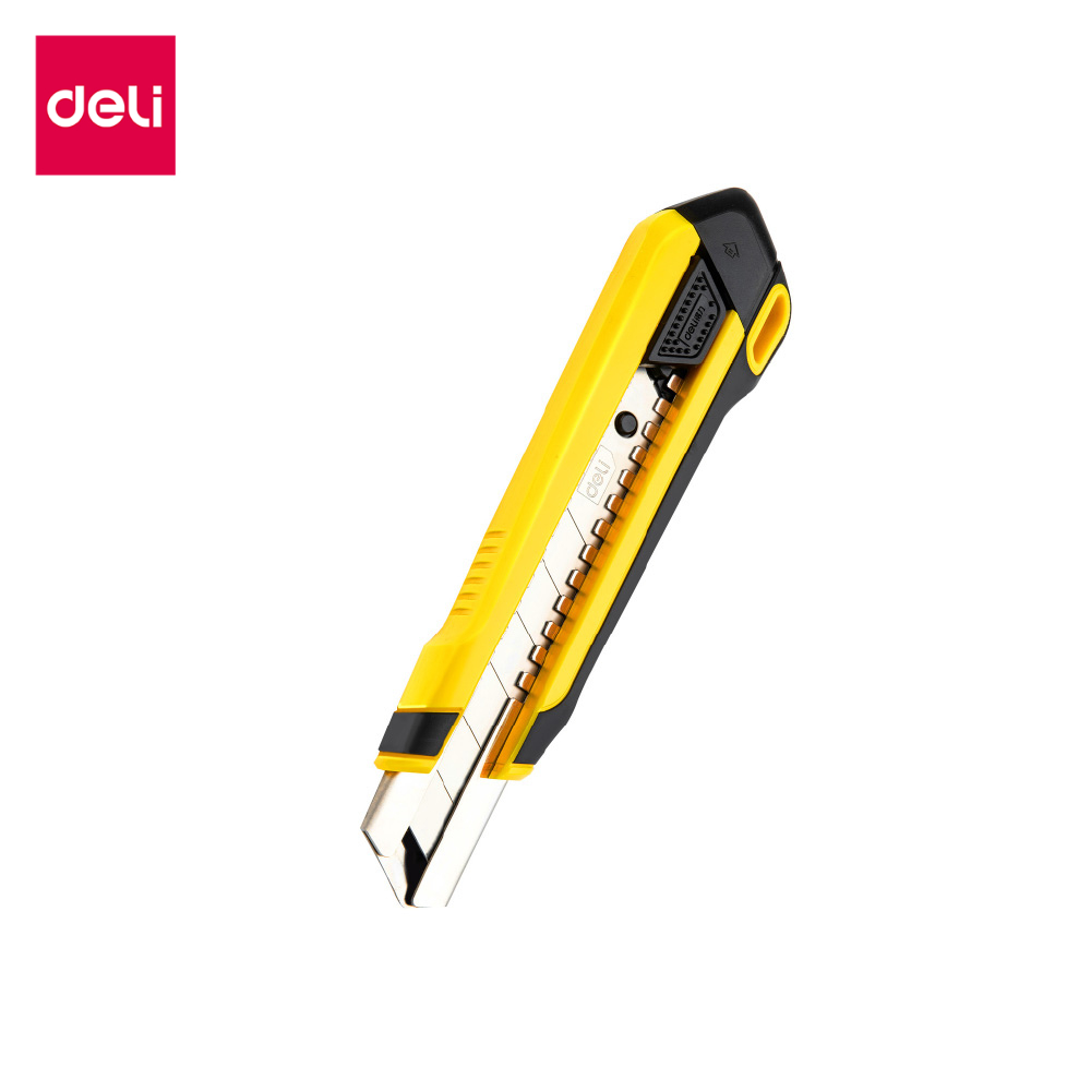 Deli คัตเตอร์ตัดกระดาษ คัตเตอร์พกพา 25mm พกพาง่าย อุปกรณ์สำนักงาน แข็งแรง มีดโลหะผสมเหล็ก Cutter