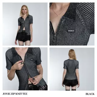 Merge Official - Jovie Zip Knit Tee (พร้อมส่ง)