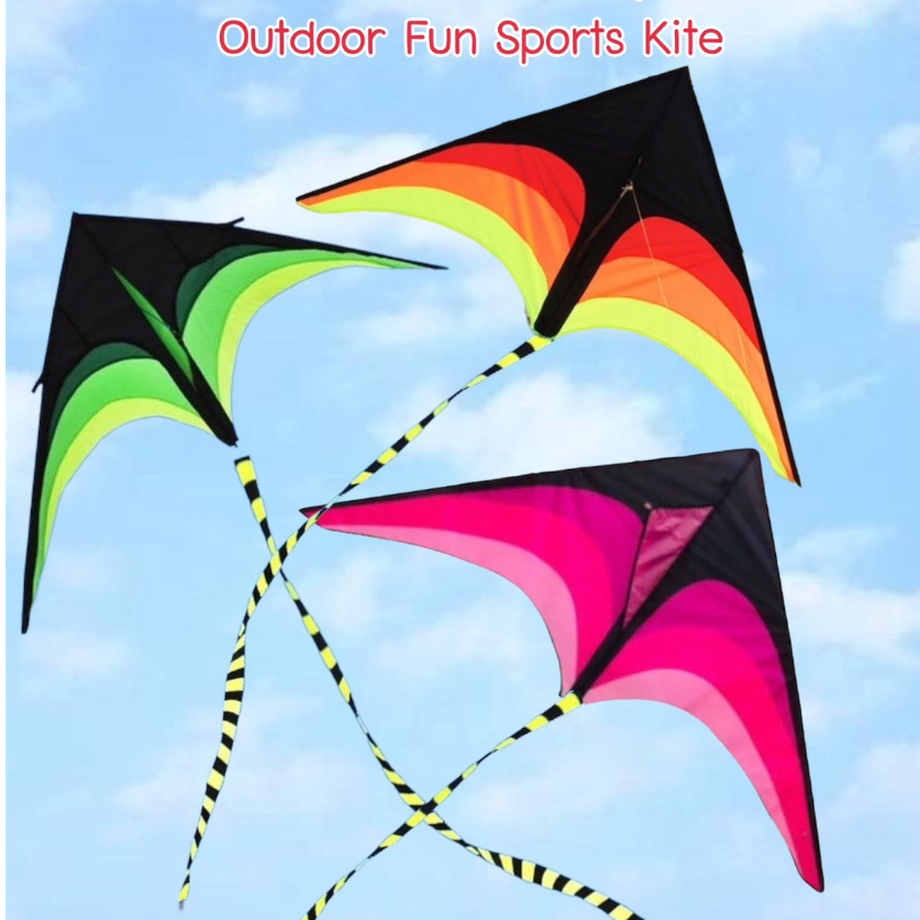 ✨New✨ ของเล่น ว่าว(Kite)แฟนซีลายสามเหลี่ยมสีรุ้ง ต้อนรับลมร้อน คละสี ขนาด 1.6ม.เล่นได้ทั้งผู้หญิงและผู้ชาย พร้อมส่ง#A155