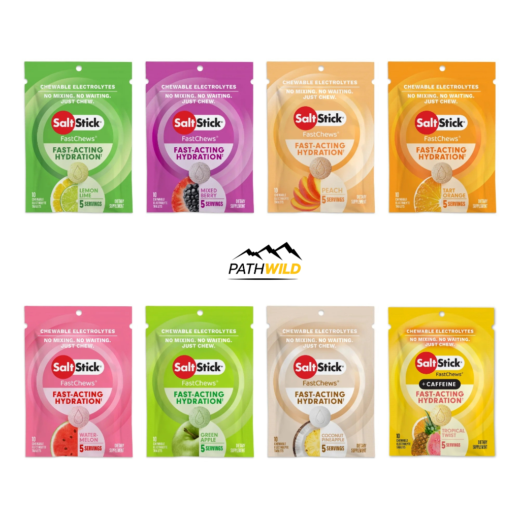 SALTSTICK FASTCHEWS 10 CT อิเล็กโทรไลต์ชนิดเม็ดแบบเคี้ยว บรรจุ 10 เม็ด ชดเชยการสูญเสียเหงื่อ ป้องกันตะคริว