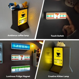 แม่เหล็กติดตู้เย็น LED 7-11 FamilyMart Lawson มีไฟ ปรับได้ 3 สีแสง ชาร์จ USB ของสะสมสุดน่ารัก ตกแต่งบ้าน