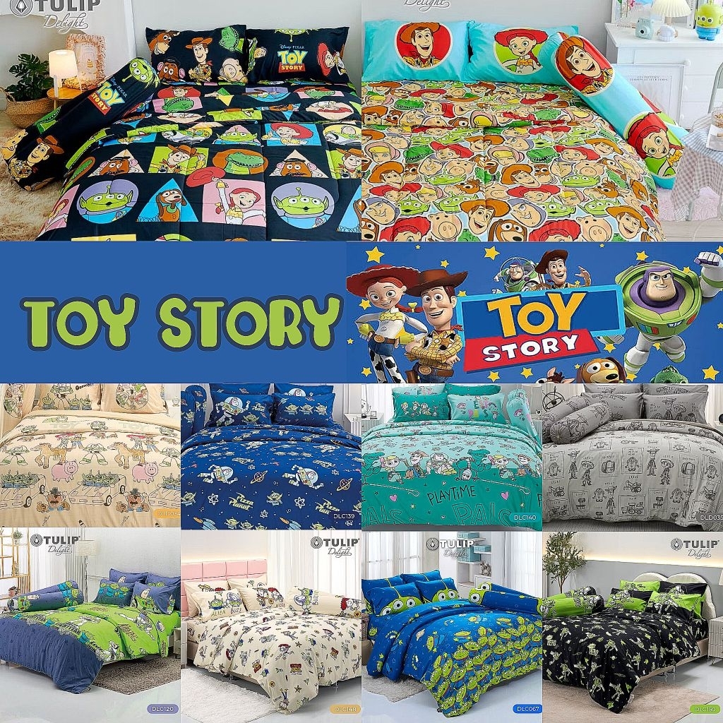 Tulip Delight : ผ้าปูที่นอน (ไม่รวมผ้านวม) ลาย​ Toy story & Smiley