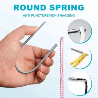 สปริงเข็มร้อยยางยืด เข็มร้อย คลิปตะขอกลึงเชือก ดึงยางขอบกางเกง Rope Threading Tool **พร้อมส่ง