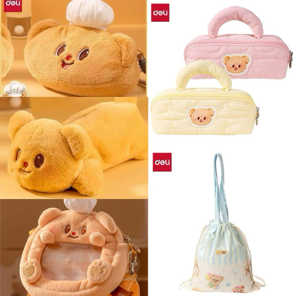 ButterBear X Deli รวมของใช้ กระเป๋าสะพาย กระเป๋าใส่ดินสอ กระเป๋าใส่เครื่องสำอางค์  หมีเนย BUTTER BEAR 🧸🧈