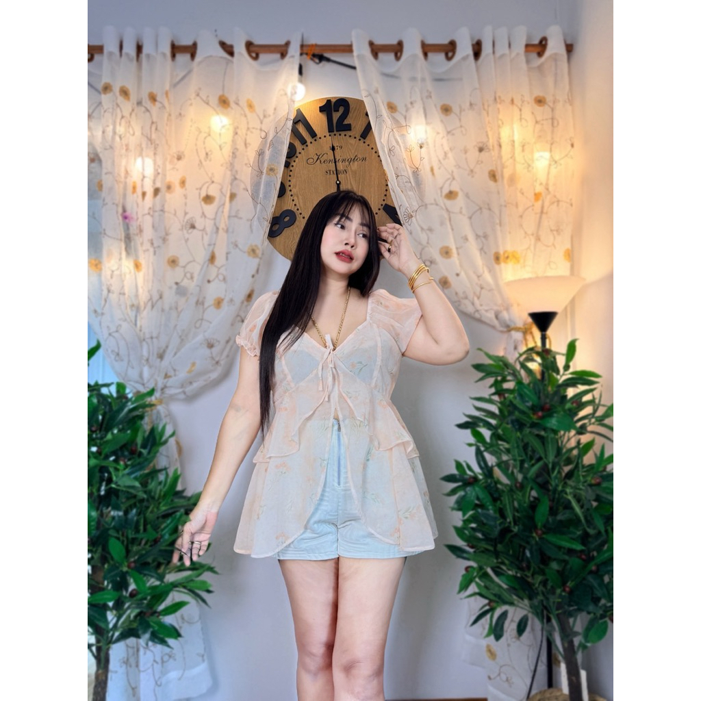 เสื้อสาวอวบเสื้อสาวอ้วนVani อก32-48นิ้ว ความยาว29นิ้ว ผ้าชีฟอง (รุ่นแอลลี่ชีฟองลายดอก) - รูปที่ 4