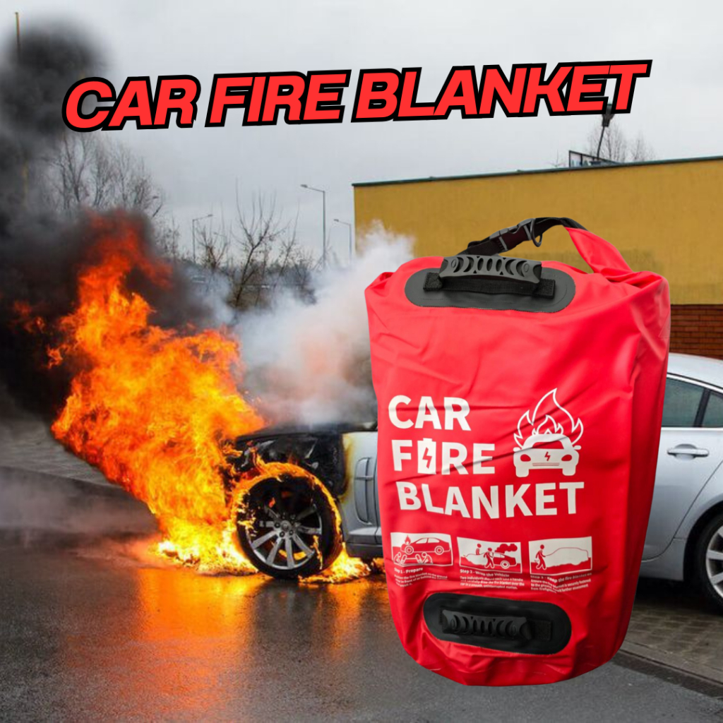 ผ้าคลุมกันไฟลามรถยนต์ ผ้าซิลิก้าเกรดพรีเมี่ยม ทนความร้อน 1000-1600องศา (Car Fire Blanket) สำหรับรถ EV
