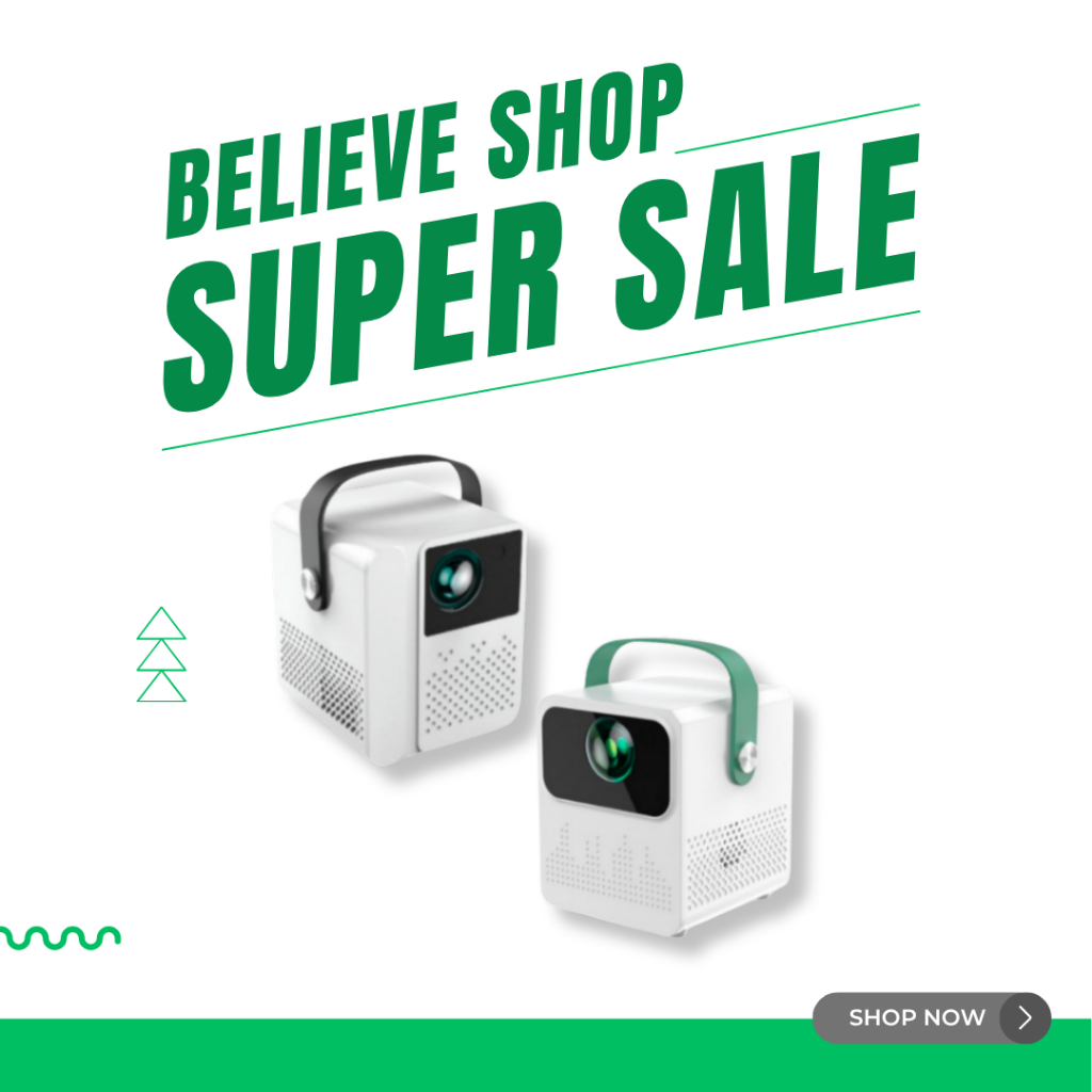 โปรเจคเตอร์ โปรเจคเตอร์มินิ T2mini Projector Android 9.0 เครื่องฉายโปรเจคเตอร์ สินค้ารับประกัน 1 ปี