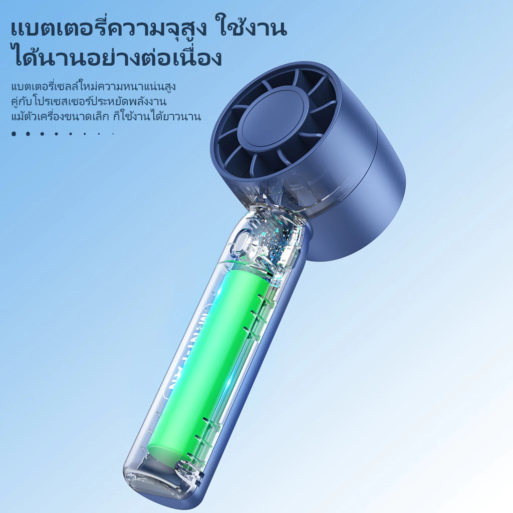 พัดลมพกพา พัดลมเทอร์โบ ปรับได้ 3 ระดับ ความเร็วสูง พัดลมมือถือ Mini Fan thumbnail 6
