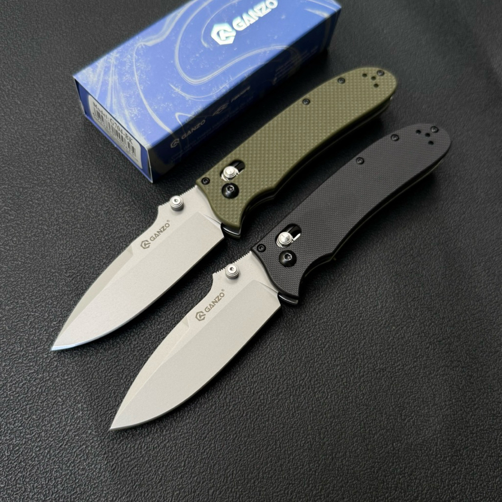มีดพับGanzo G704 ของแท้100% วัสดุใบมีด 440C (58-60 HRC) วัสดุด้ามจับ G10 ใบมีดยาว 3.2 นิ้ว
