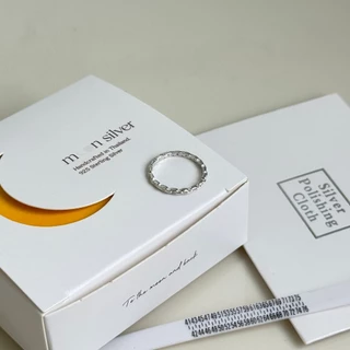 Moonsilver แหวนเงิน รุ่น Lock ลายโซ่ แหวนเงินแท้ 9.25 มินิมอล