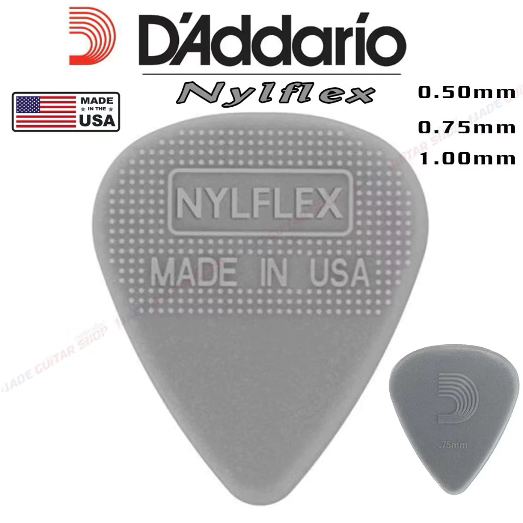 D’Addario® 1NFX2 Nylflex Pick ปิ๊กกีตาร์ ทรงหยดน้ำ ความหนามี 3 ขนาดให้เลือกทำจาก Nylon ** Made in USA **