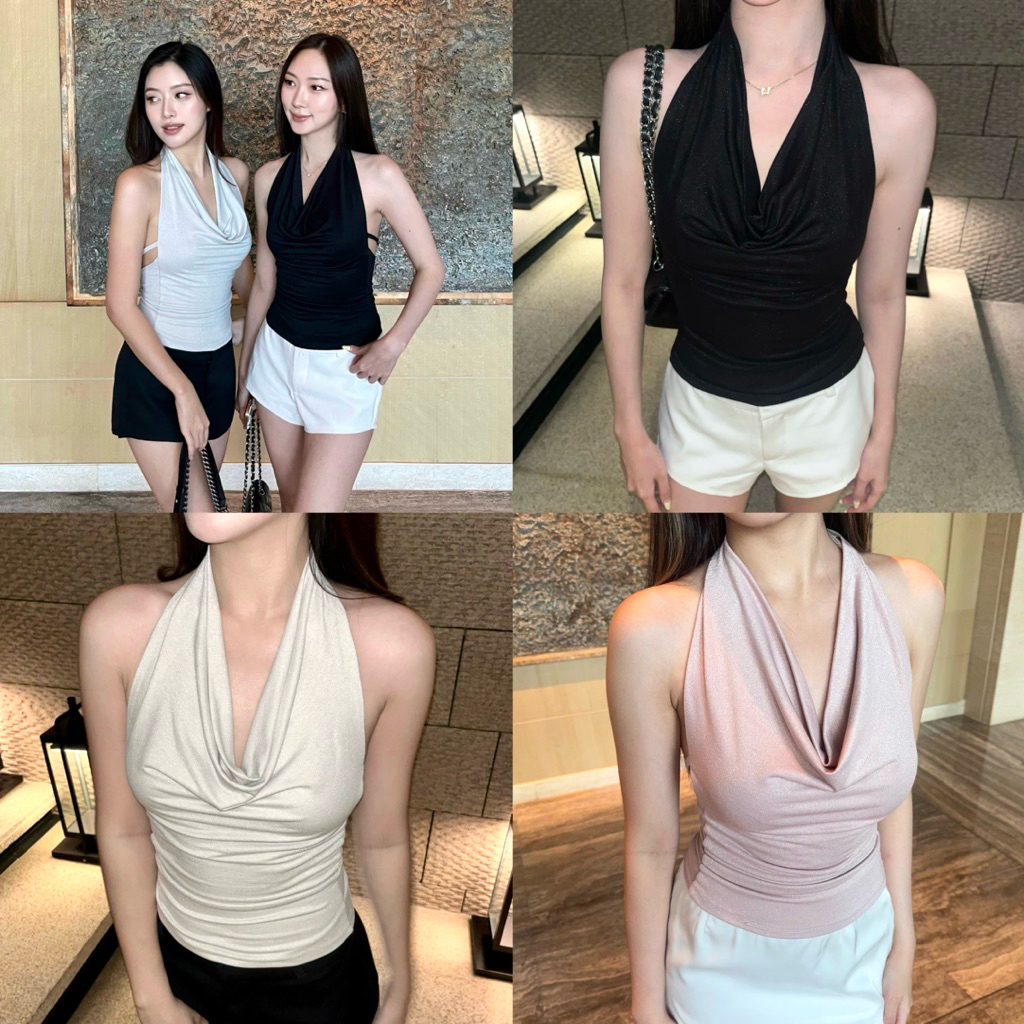 Selena top เสื้อคอถ่วง ผูกหลัง by shewear.bkk