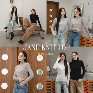 FLASHMARBLE - JANE KNIT TOP เสื้อไหมพรม คอปีน