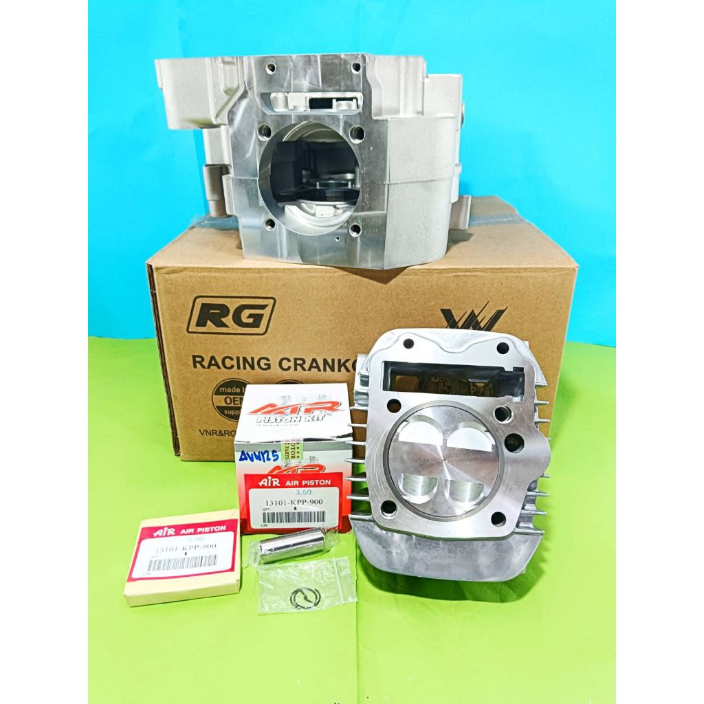 ชุดเสื้อสูบ W125/67 พร้อมลูกหลบวาล์ว 4วาล์ว 67มิลสลัก15 พร้อมแคร้ง RG มีของพร้อมส่ง