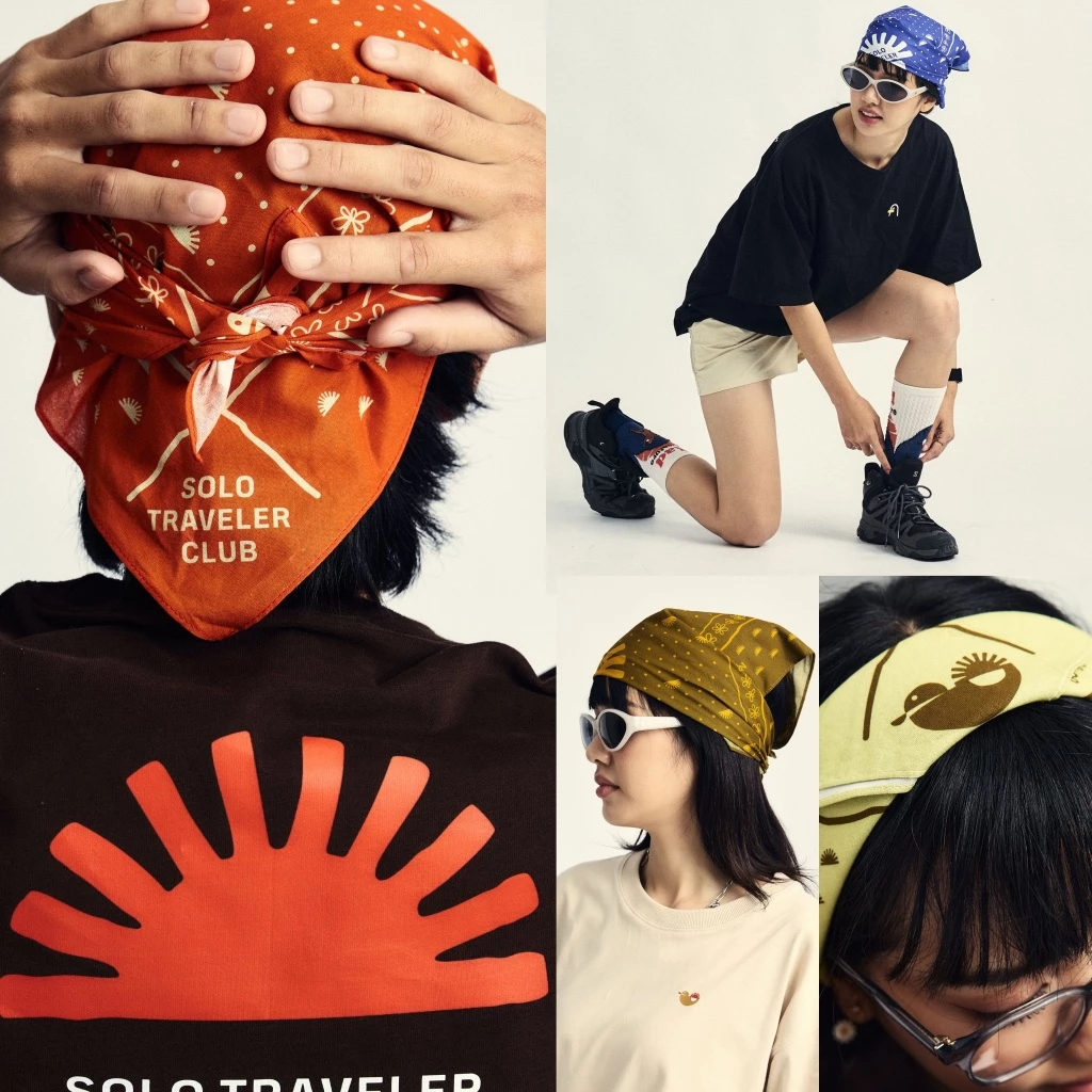 DUCKER PACKER – ผ้าโพกหัวเดินป่า ลาย SOLO TRAVELER