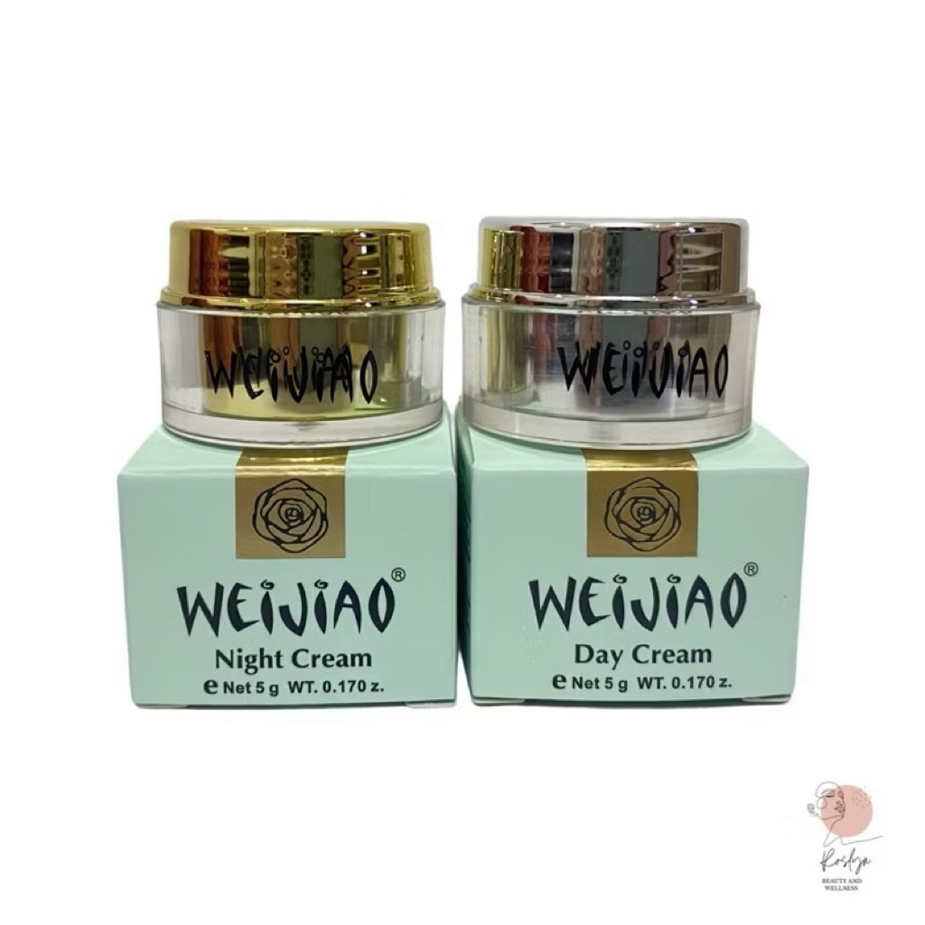 KT-62🌟WEIJIAO ครีมเหว่ยเจียWhitening Day and Night Cream 5g.ของเเท้💯 ช่วยบำรุงผิวชั้นนอกและชั้นในให้ชุ่มชื้นผิวกระชับ ❣️