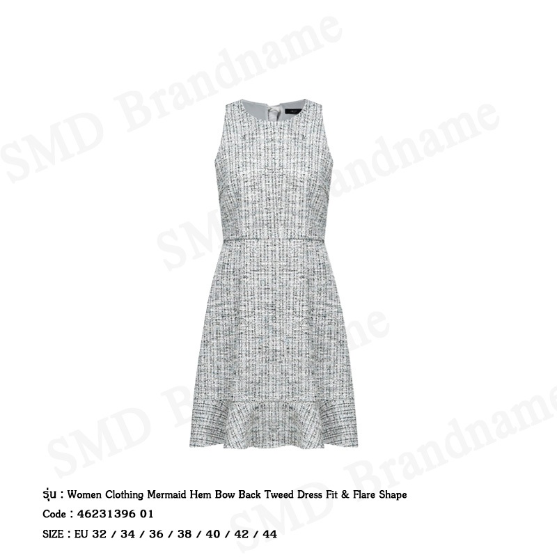 G2000 ชุดเดรสผู้หญิง รุ่น Women Clothing Mermaid Hem Bow Back Tweed Dress Fit & Flare Shape Code: 4623139601